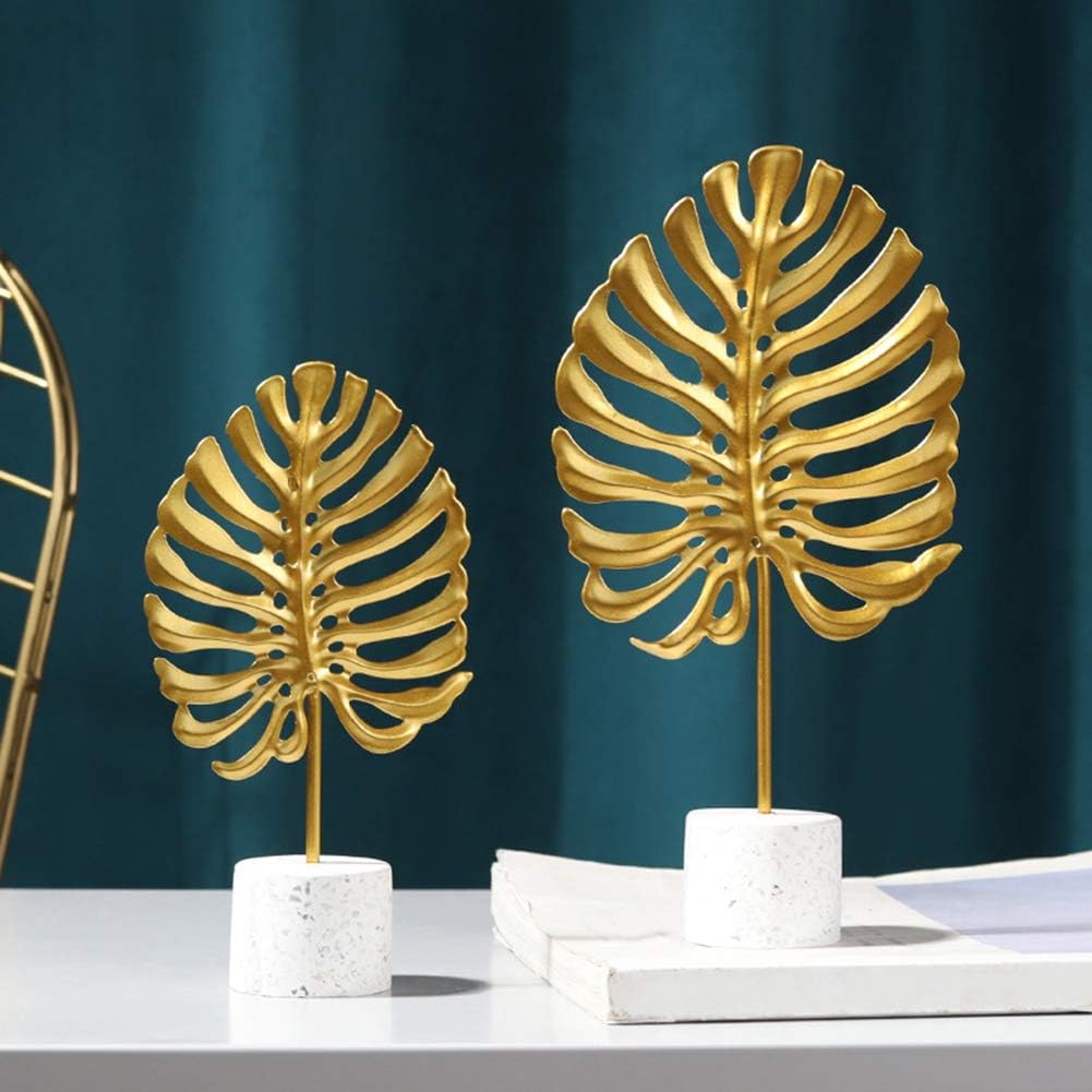 discountstore145 Decoraciones para Sala De Estar, Adorno De Hoja De Monstera De Hierro, Accesorio para Fotos, Decoración De Gabinete De TV para Escritorio S