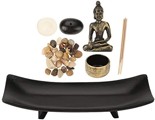 FTVOGUE 1 Unidades Estatua de Buda Zen Budismo Candelabro Incienso Titular Artículos de decoración para el hogar Buda Candelabro Arena Meditación Pacífica Relájese decoración