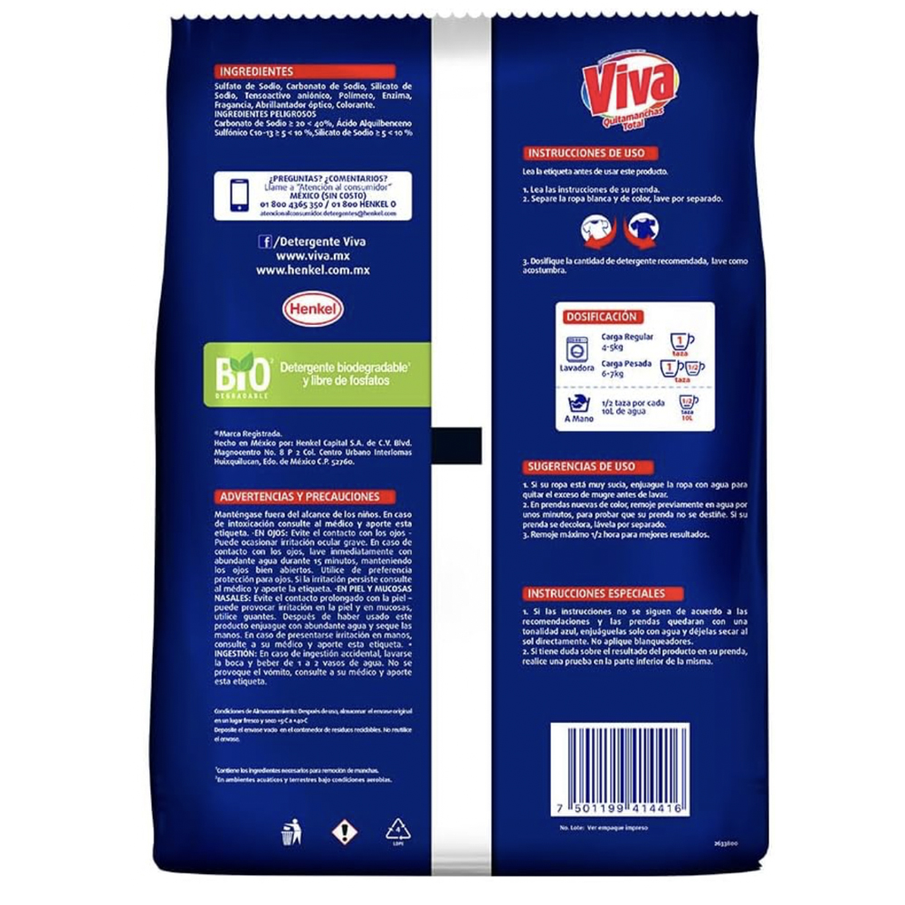 Viva Detergente en polvo, 850 g