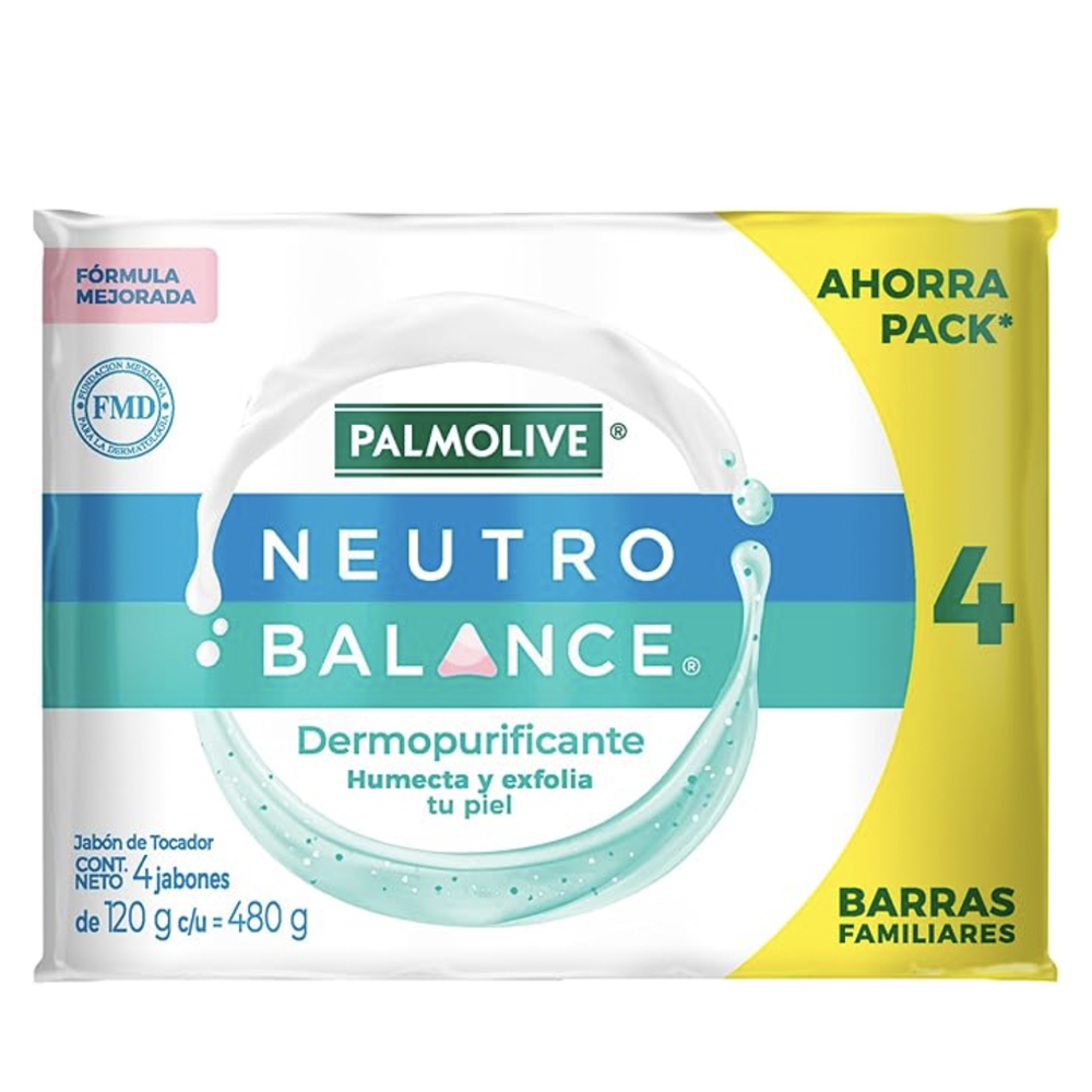 Palmolive Jabón de Baño Neutro Balance Dermo Purificante 4 x 120 g. 