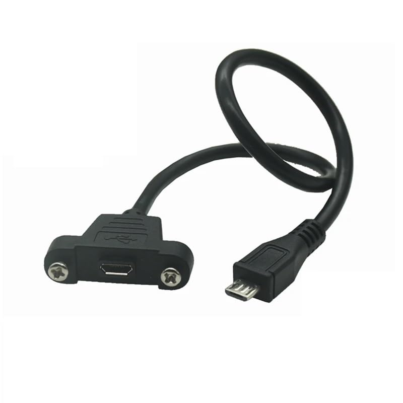 Micro USB Male to female Cable ; Panel Mount Lock Cable
