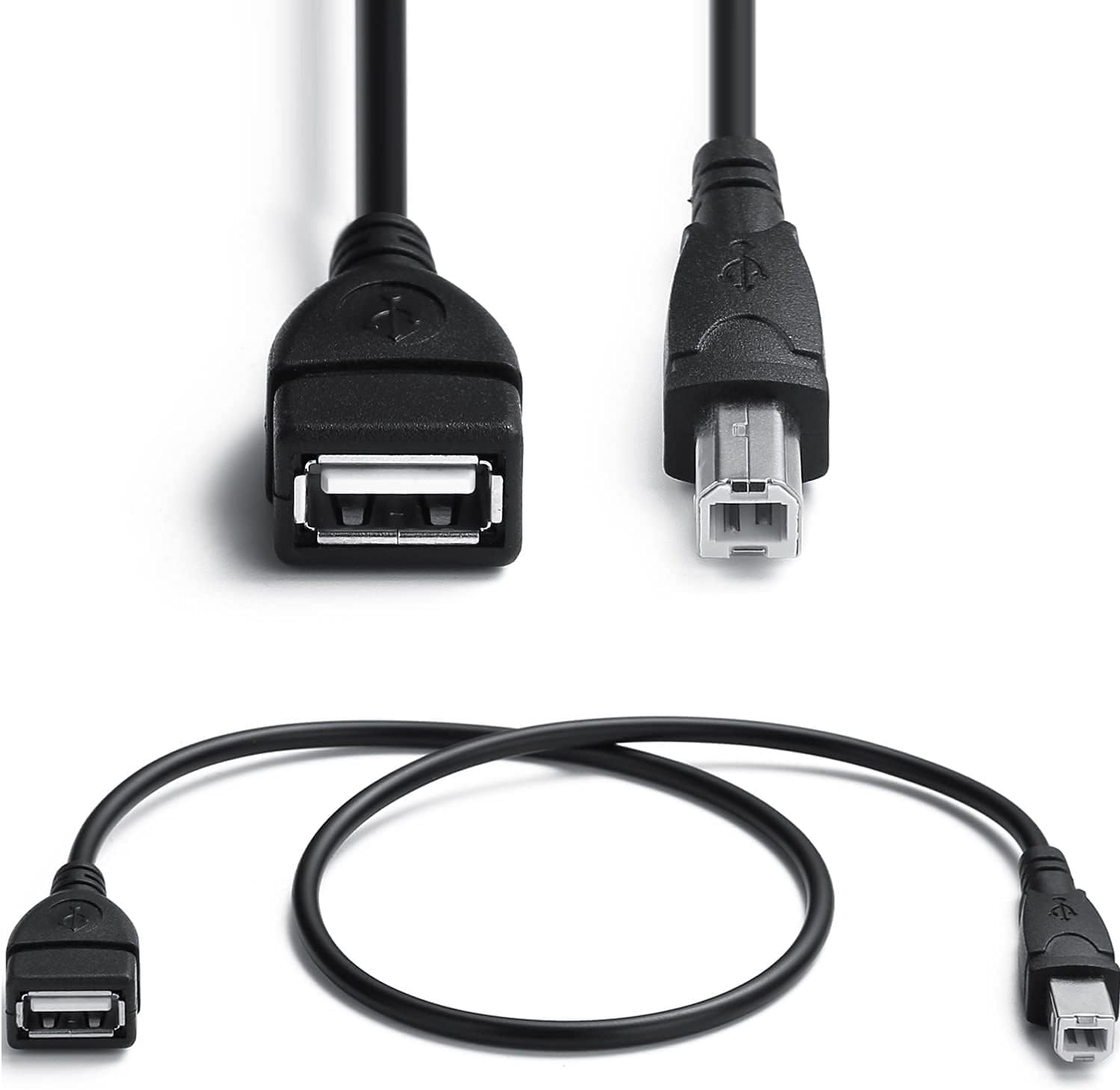 USB 2.0 Type A Female to USB B Male Plug (Printer Scanner) Adapter