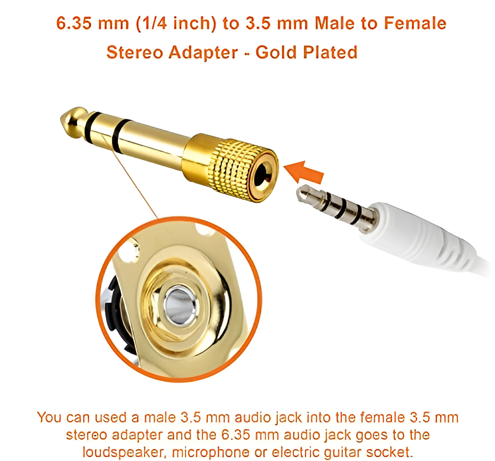 1/4 inch Male to 1/8 inch Female Connector