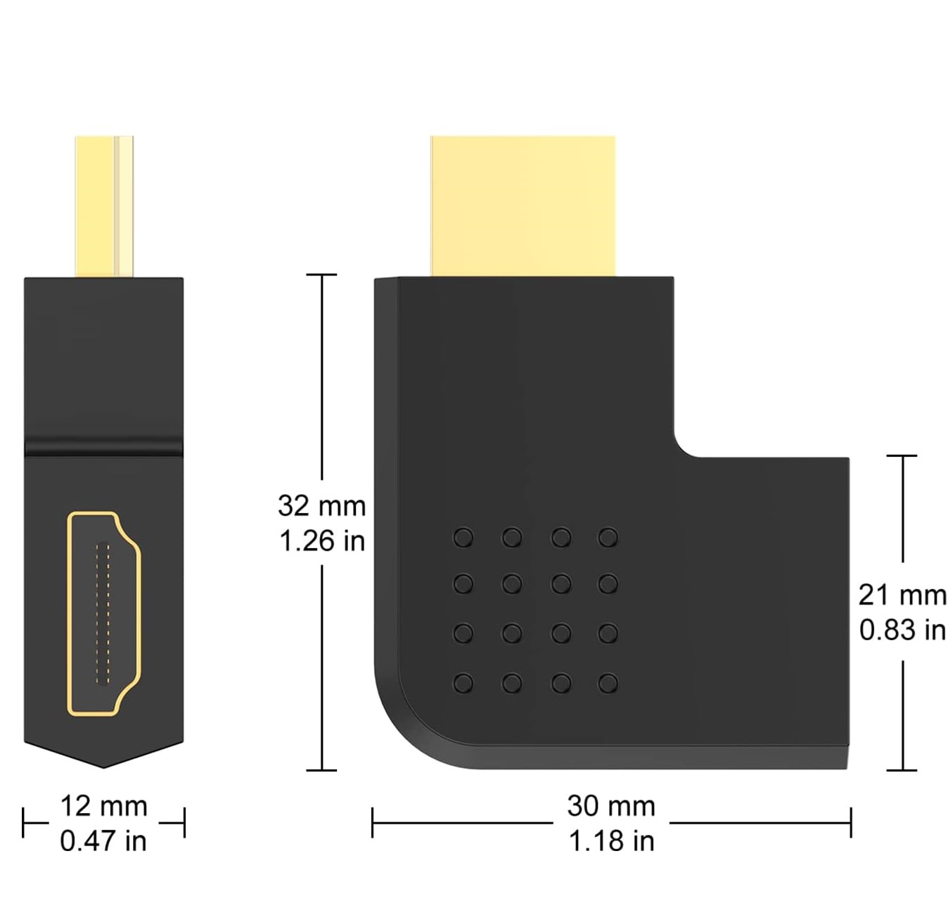 HDMI Adapter, Left & Right Angle