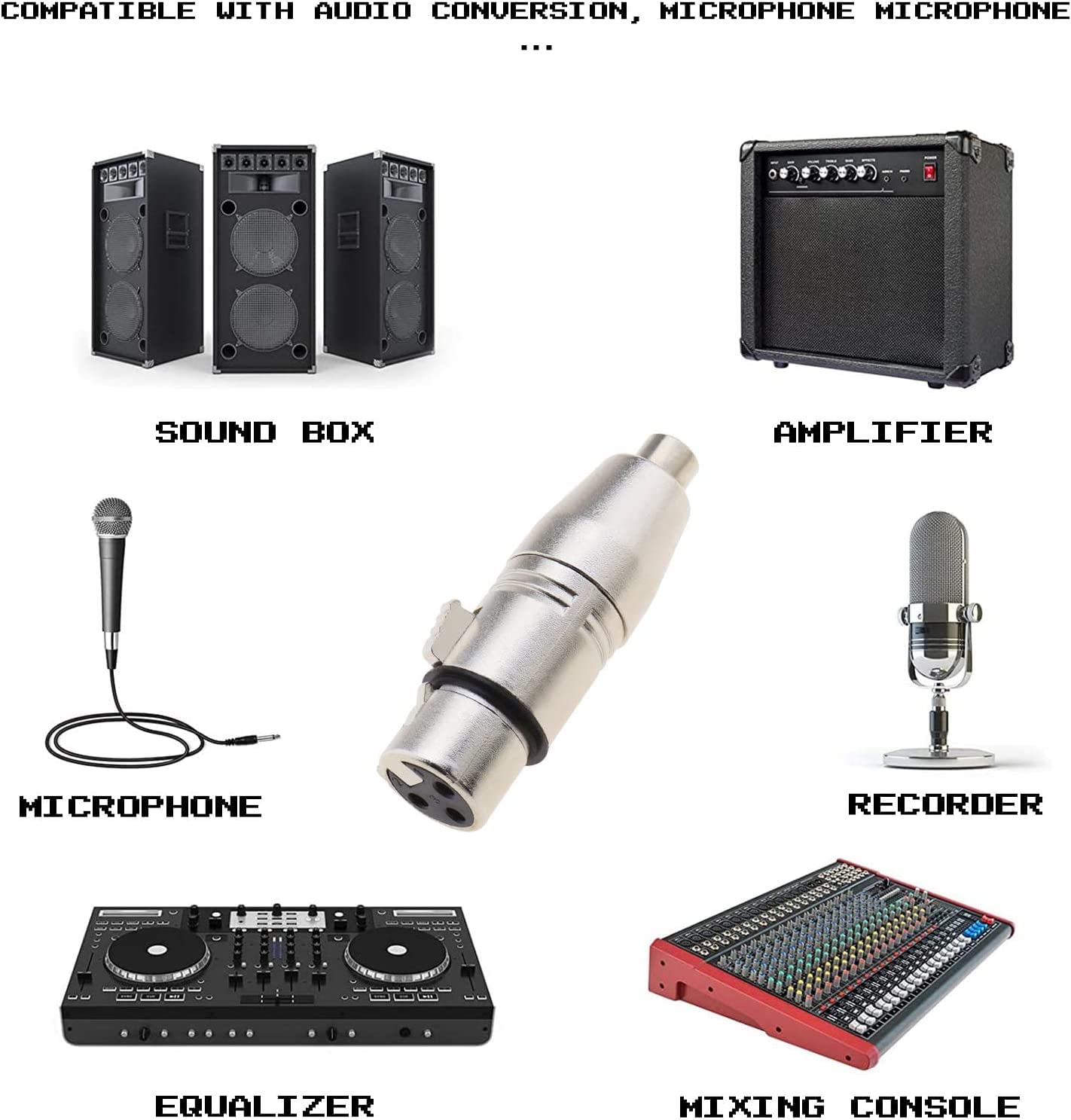 XLR Female to RCA Female Adapter