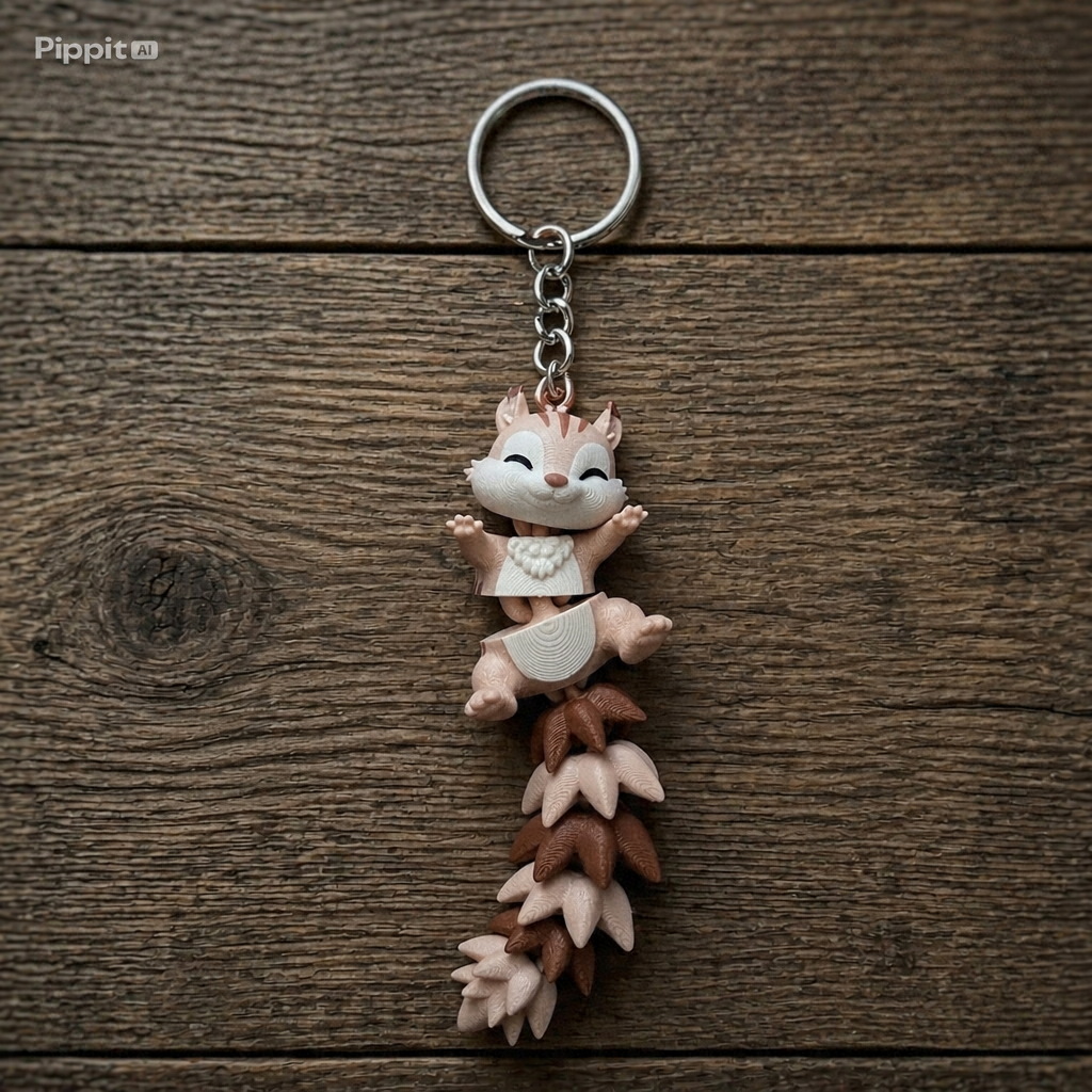 Squirrel Flexitail Keyring