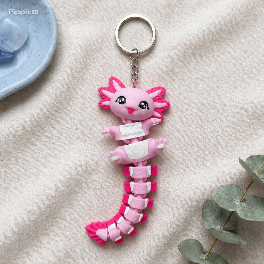 Axolotl Flexitailed Keychain