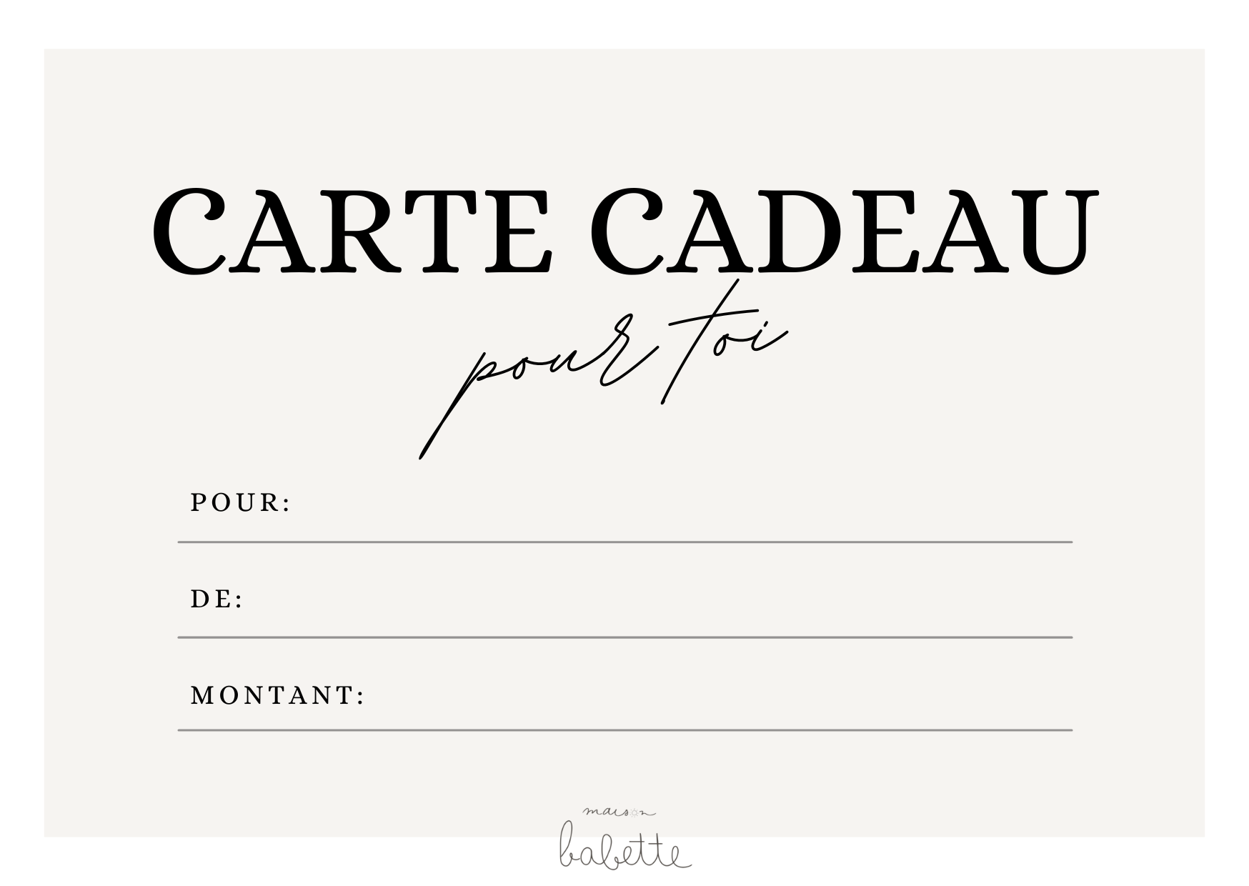 Carte cadeau