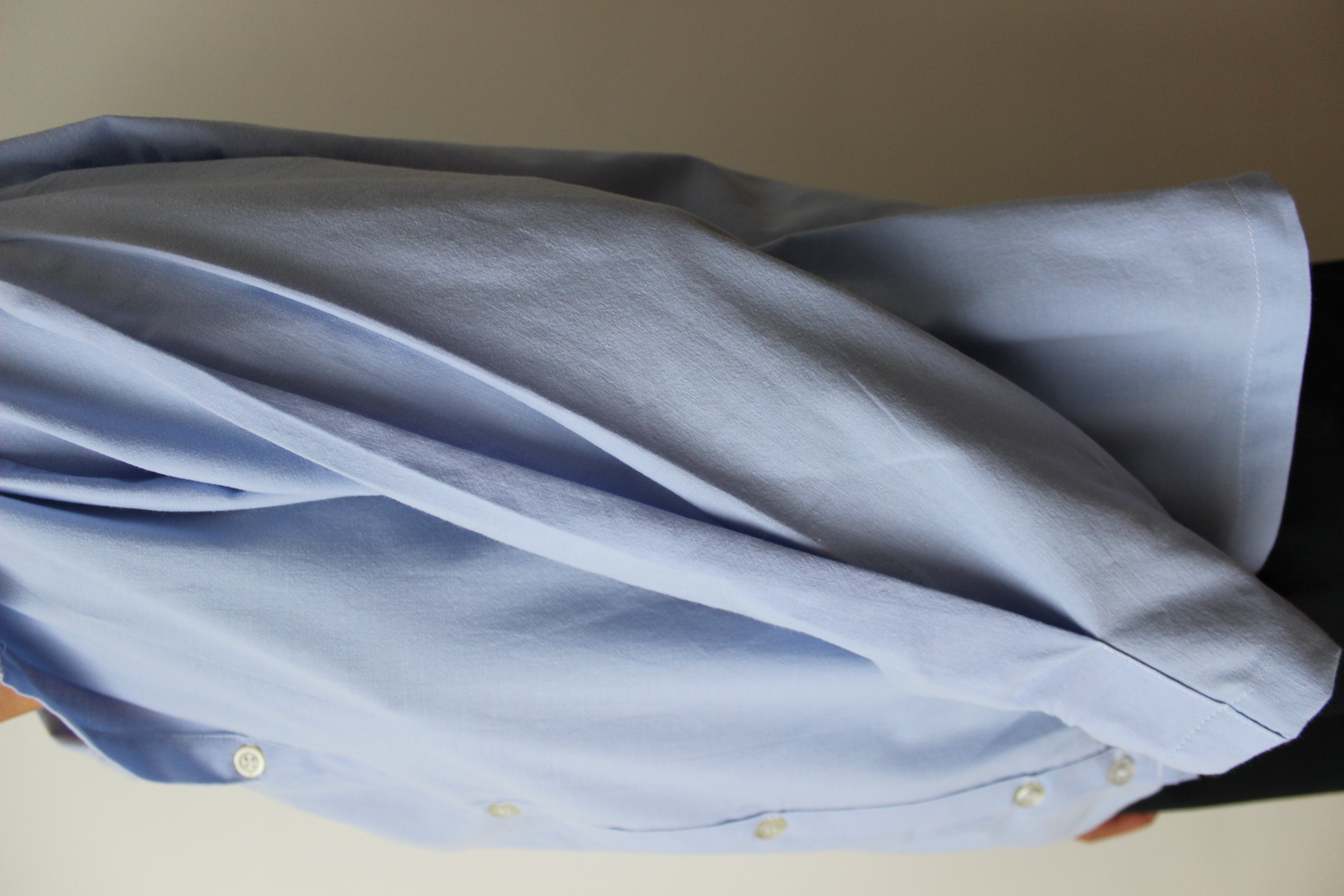 Chemise bleue col mao