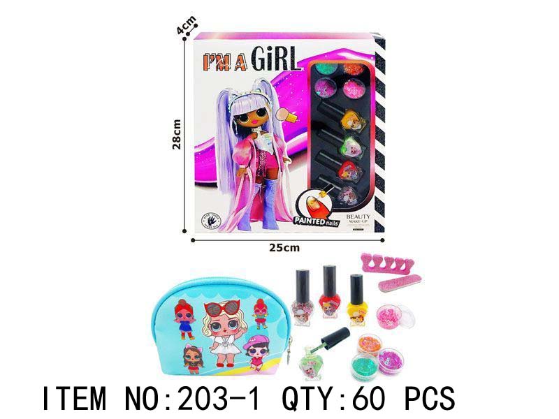 Girl Doll and Makeup Set
