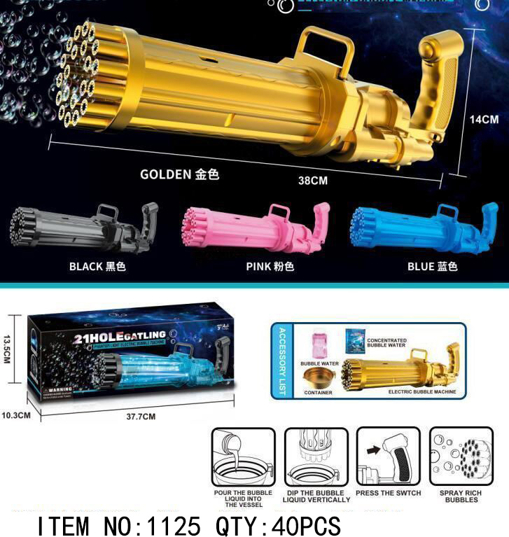 21-Hole Gatling Bubble Machine