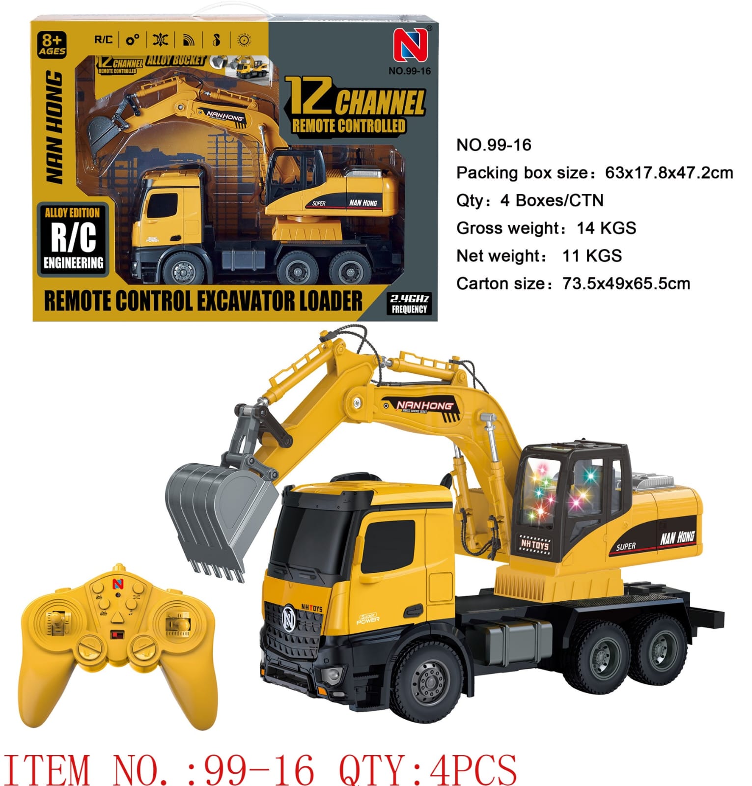 12-Channel Remote Control Excavator Loader