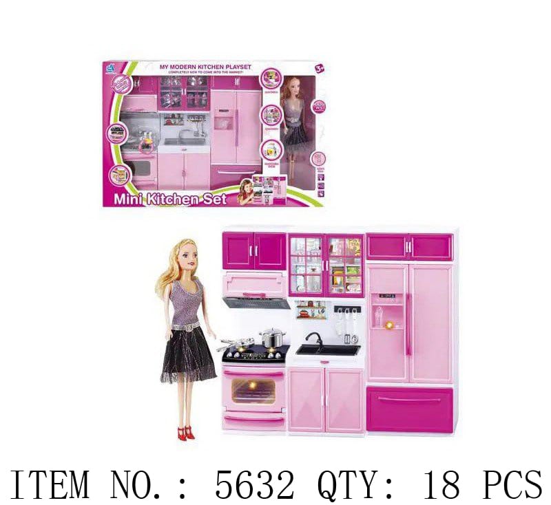 Mini Kitchen Set with Doll