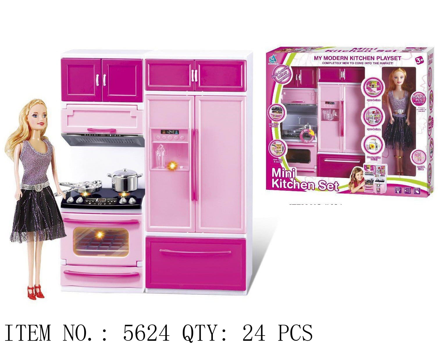 Modern Doll Kitchen Playset