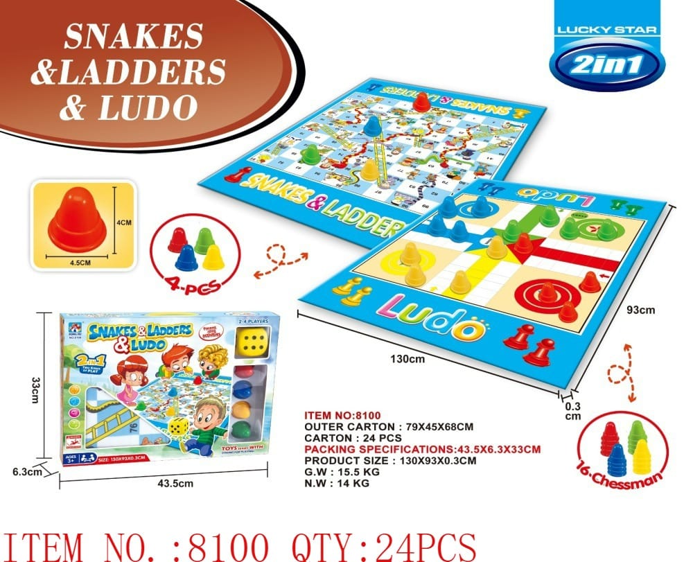 Snakes & Ladders & Ludo 2-in-1 Board Game