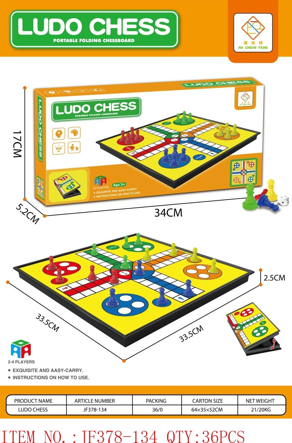 Ludo Chess Portable Folding Board