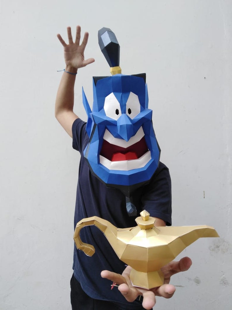 Mascara de Genio de Aladín papercraft 