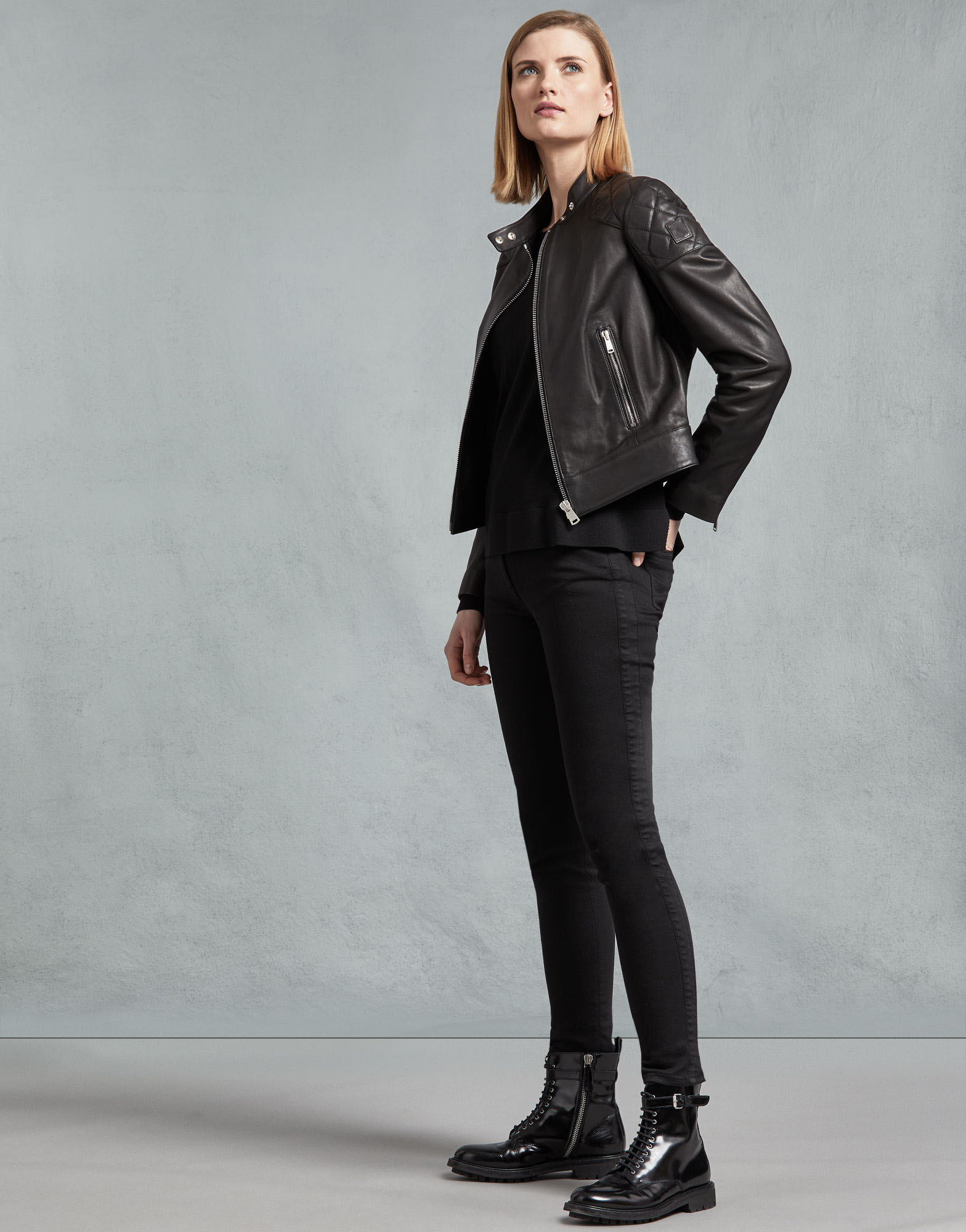 Radiant Rebel Women's Trendy Biker Leather Jacket