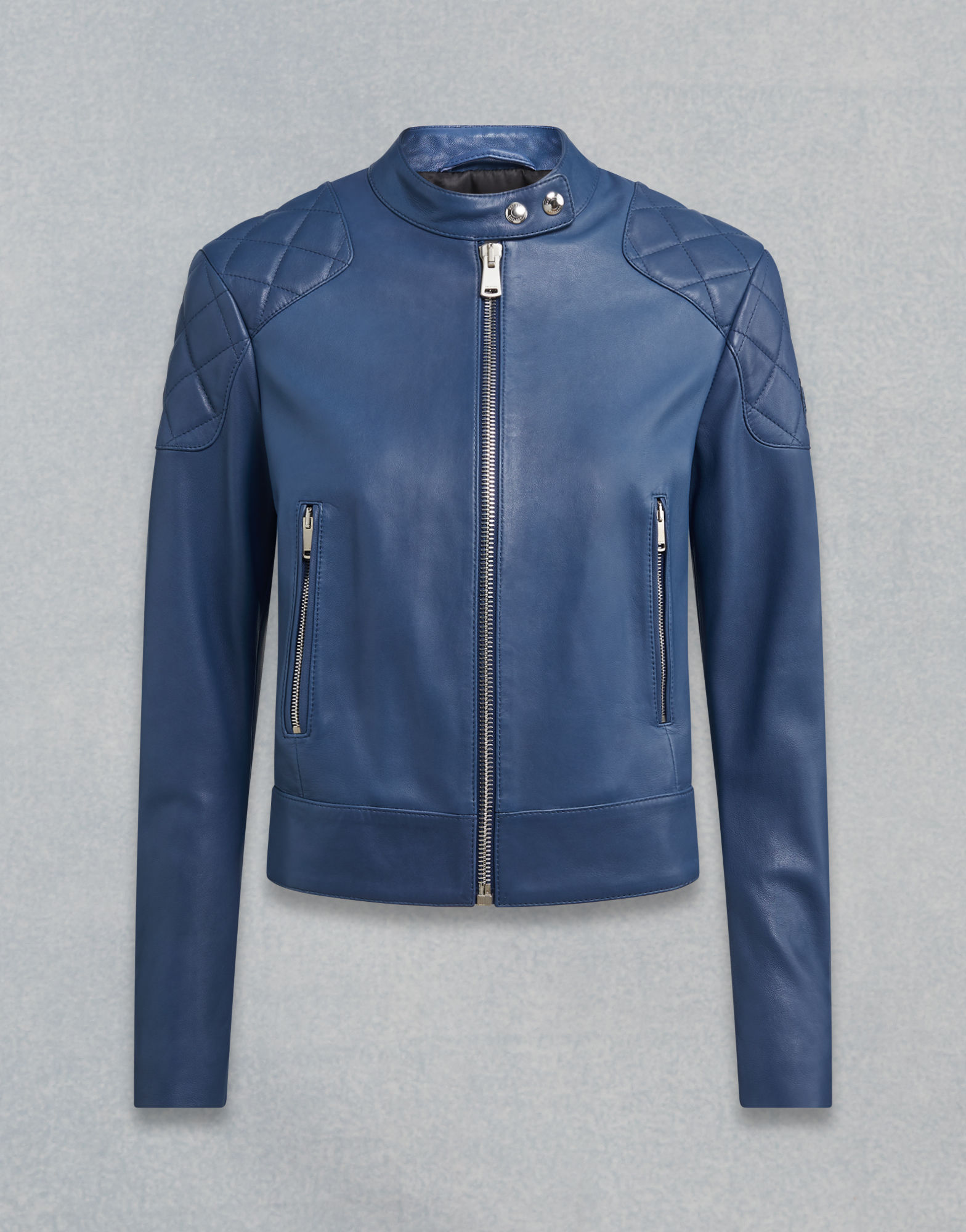 Sapphire Storm Women's Trendy Blue Biker Leather Jacket