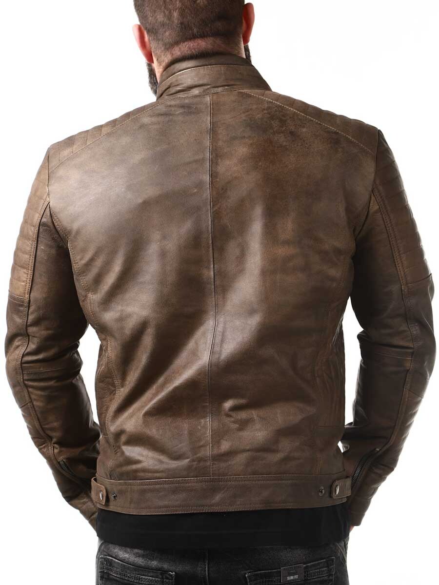 Chestnut Rider Men's Stylish Brown Biker Leather Jacket