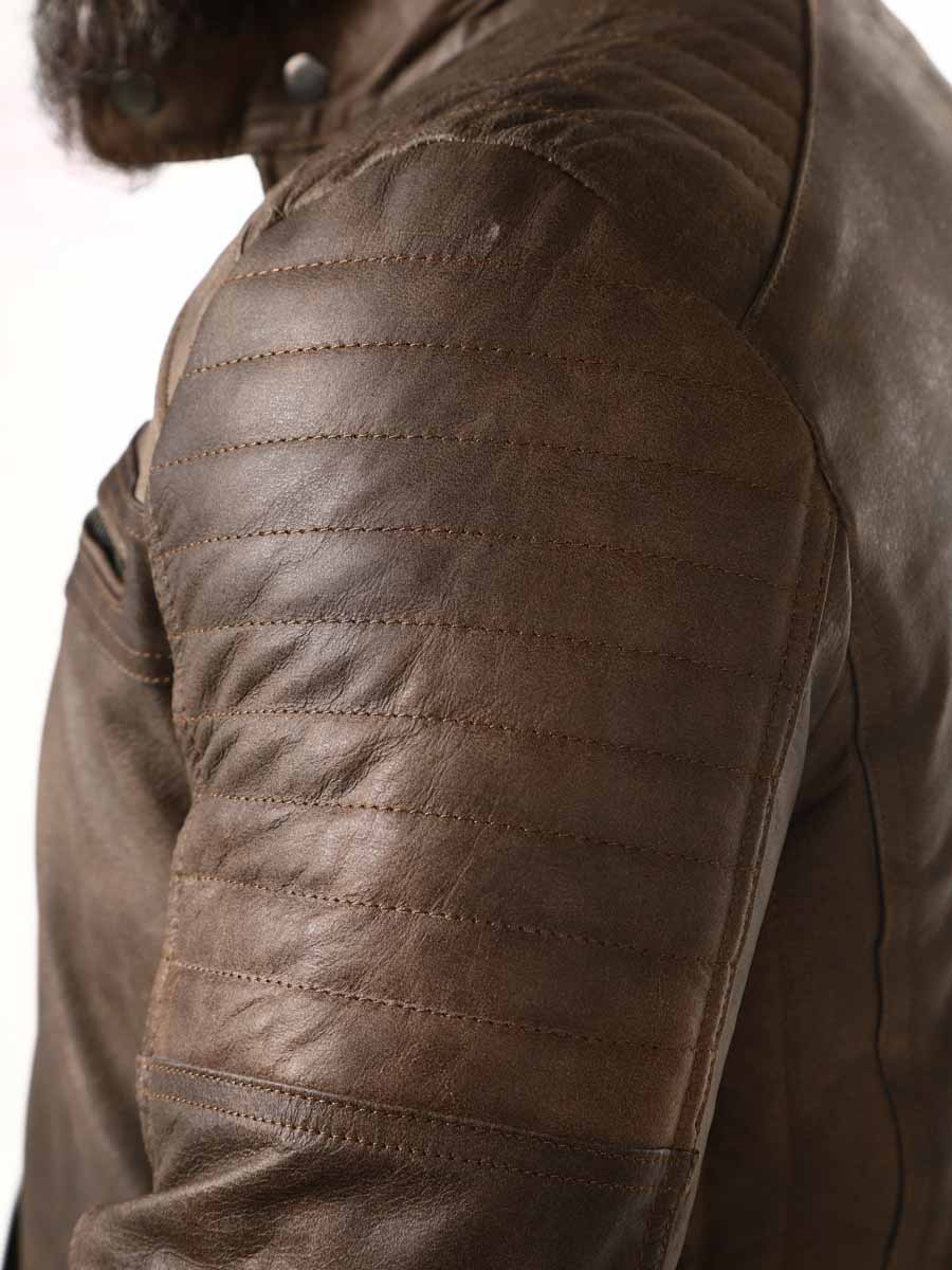Chestnut Rider Men's Stylish Brown Biker Leather Jacket