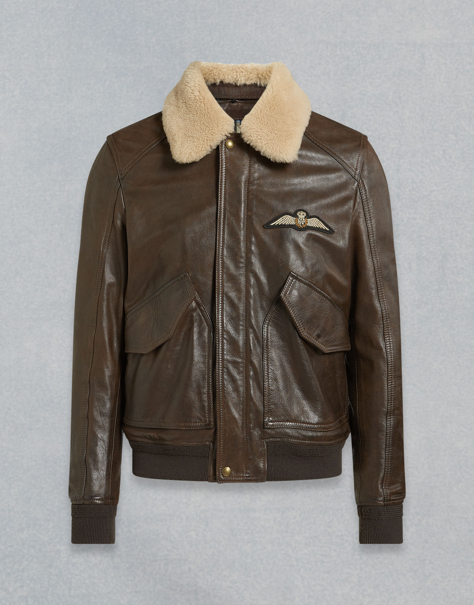 Cognac Horizon Men's Brown Leather Bomber Jacket