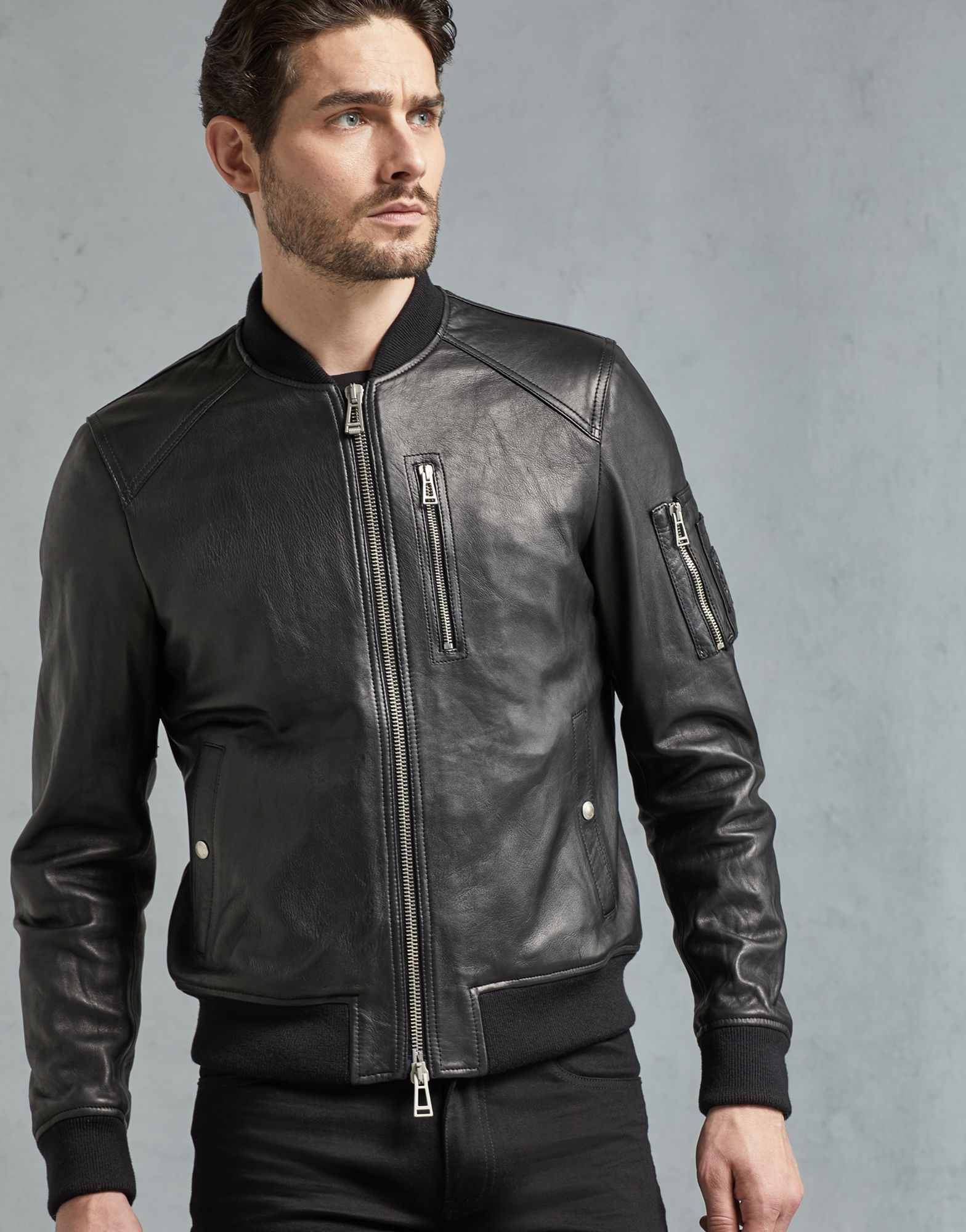 Noir Prestige Men's Black Leather Jacket