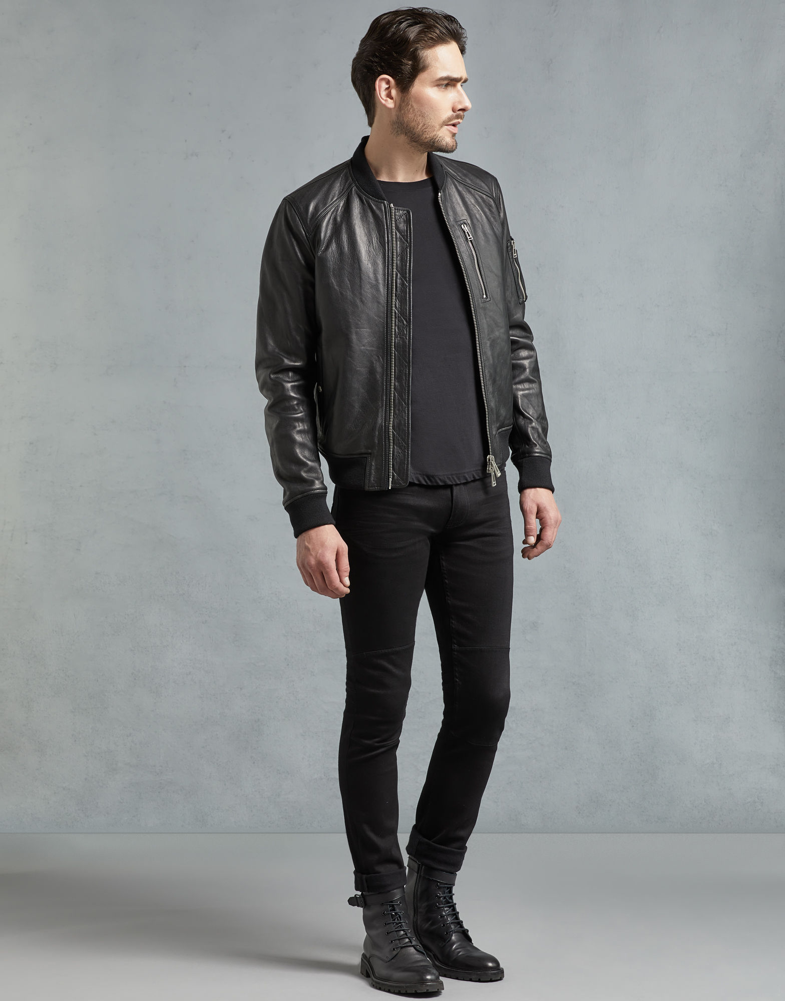 Noir Prestige Men's Black Leather Jacket