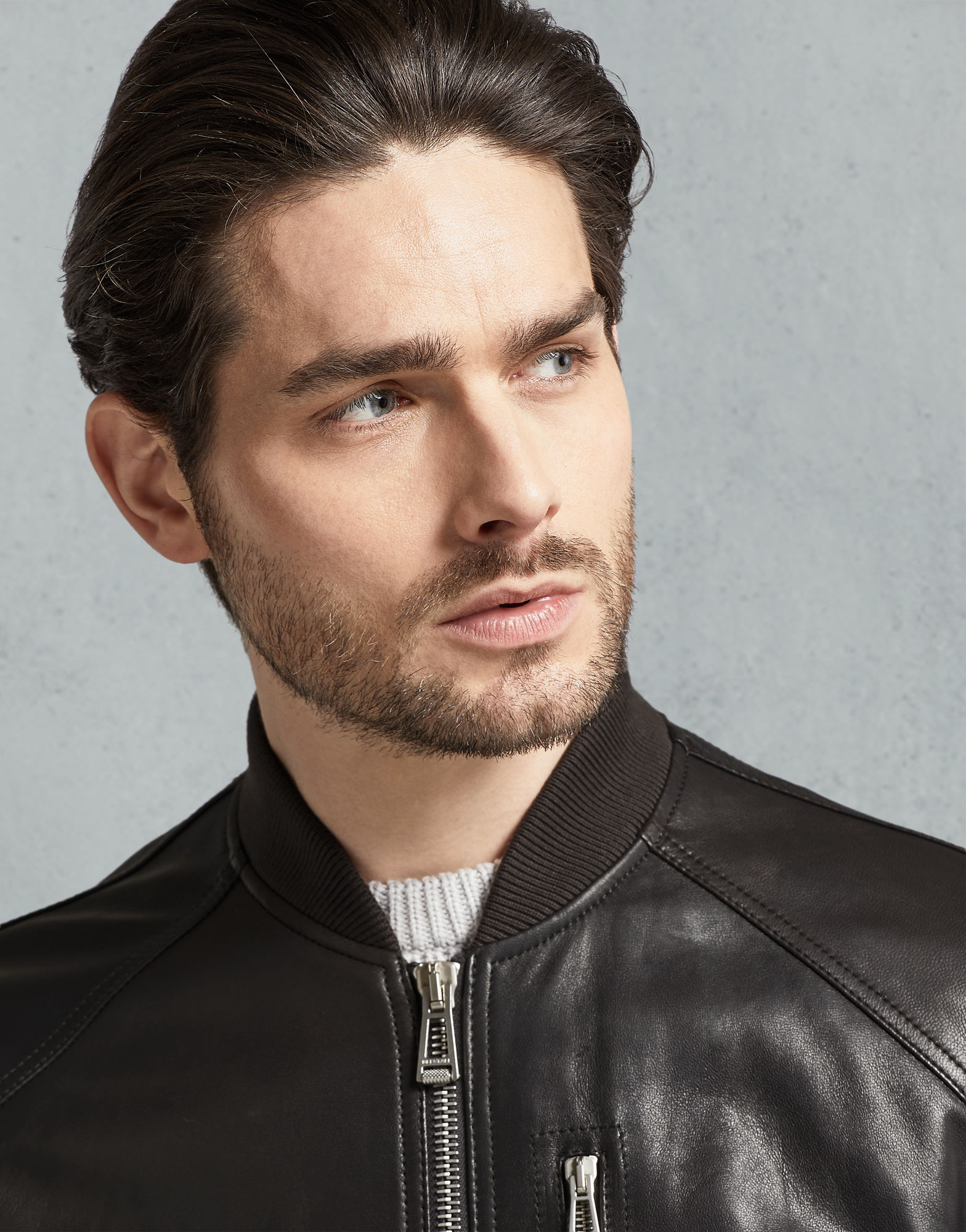 Men's Sleek Brown Genuine Leather Jacket