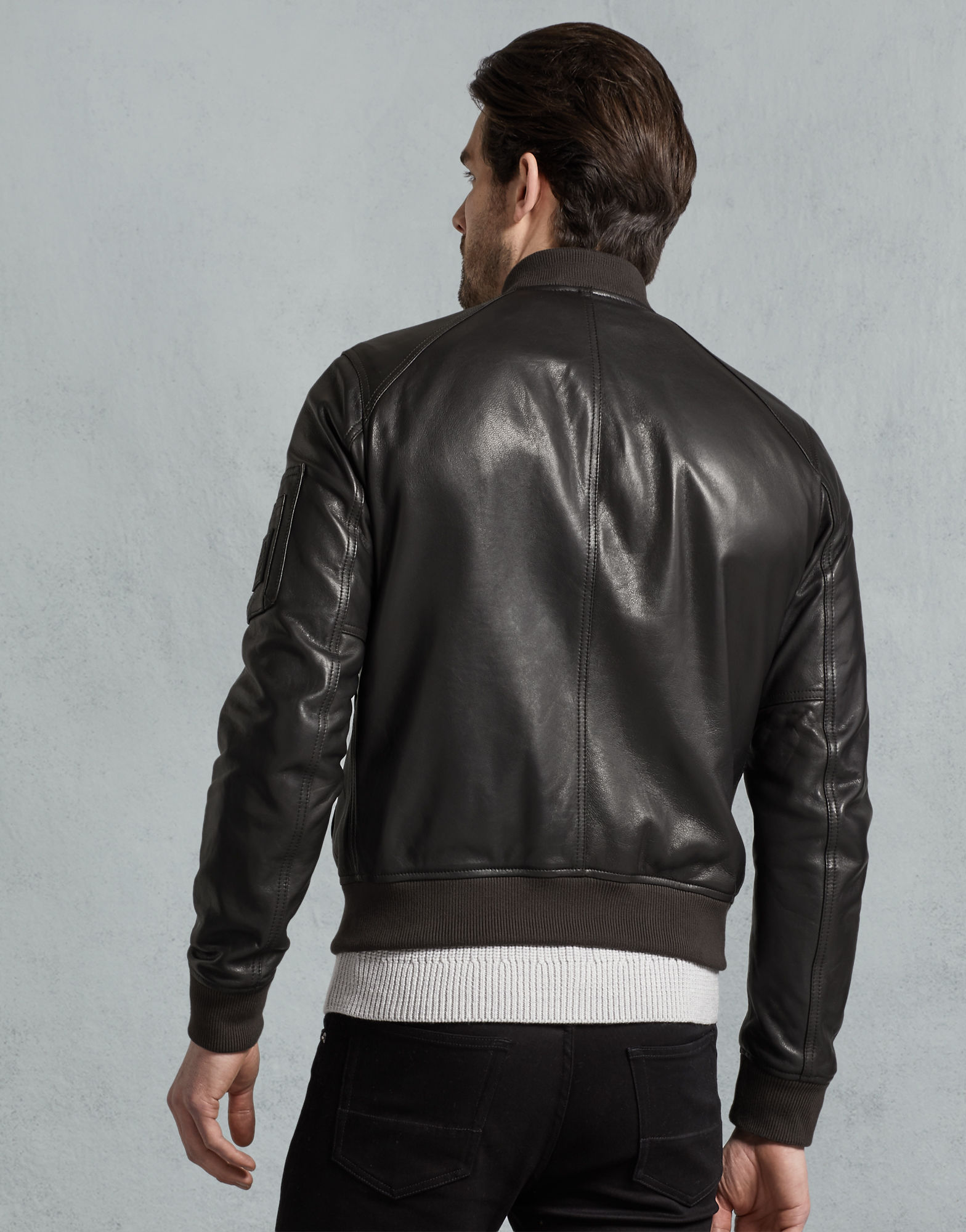 Men's Sleek Brown Genuine Leather Jacket