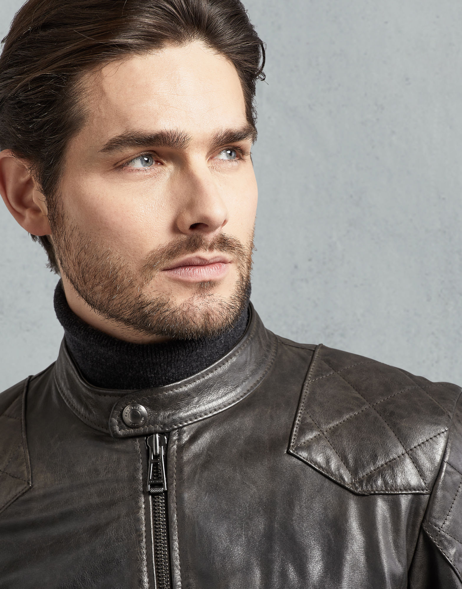 Midnight Flash Rider Men's Brown Leather Biker Jacket