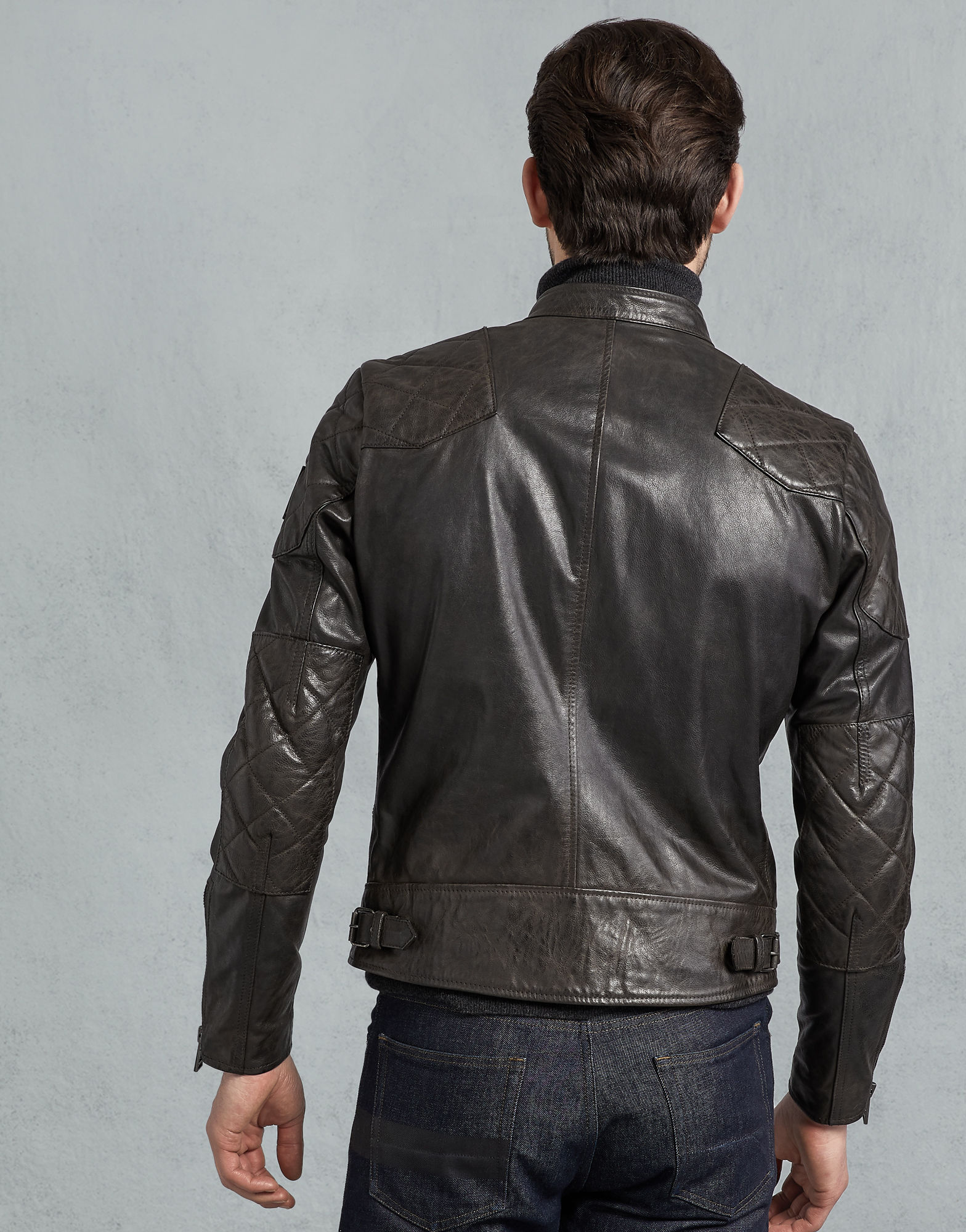 Midnight Flash Rider Men's Brown Leather Biker Jacket