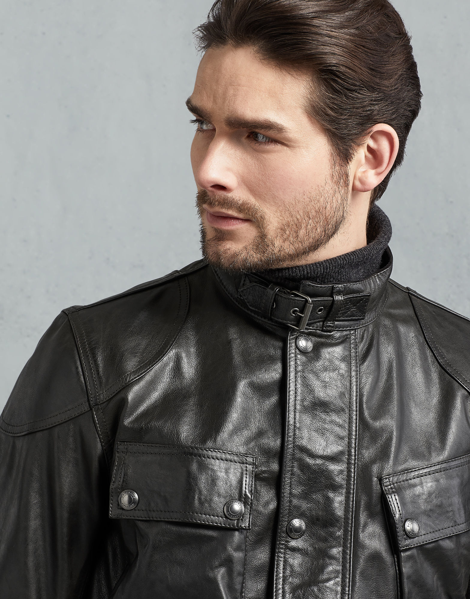 Black Forge Men's Leather Trial Master Motorcycle Jacket