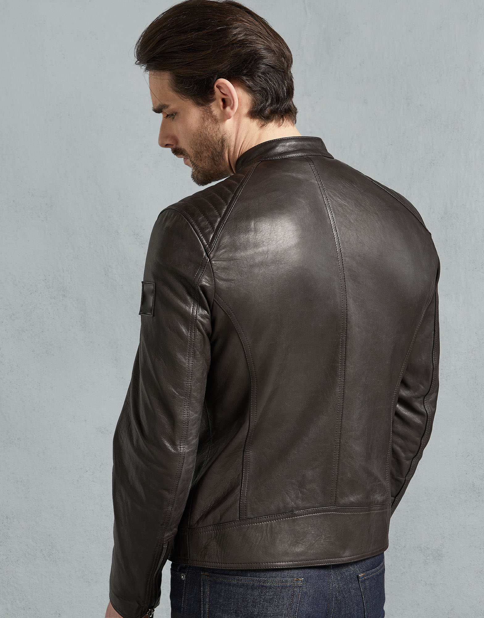 Night Roamer Men's Brown Leather Biker Jacket