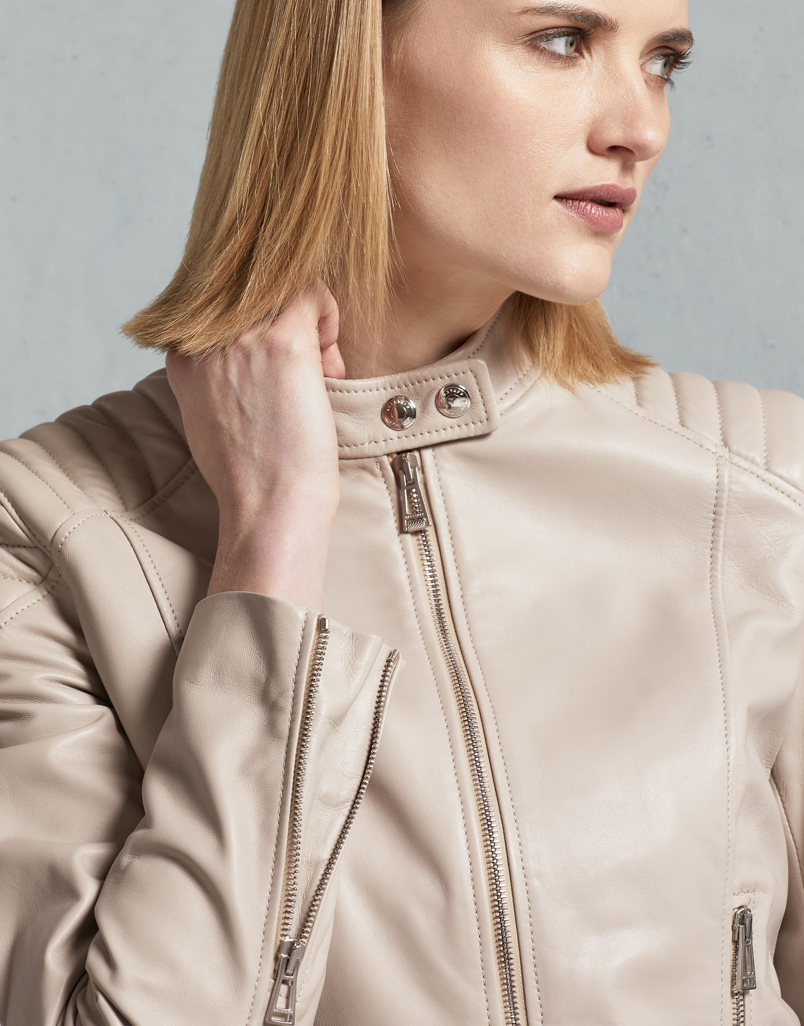 Arctic Rebel Women's White Leather Biker Jacket