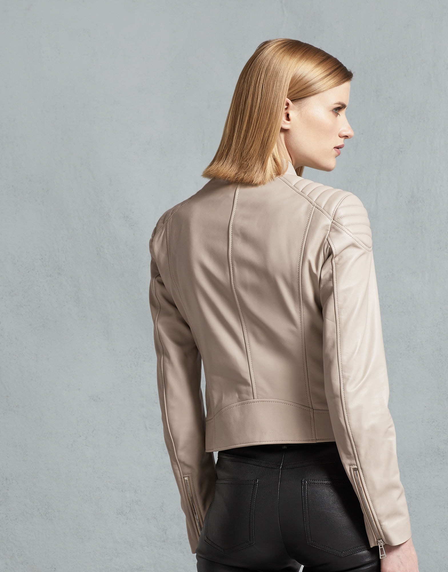 Arctic Rebel Women's White Leather Biker Jacket