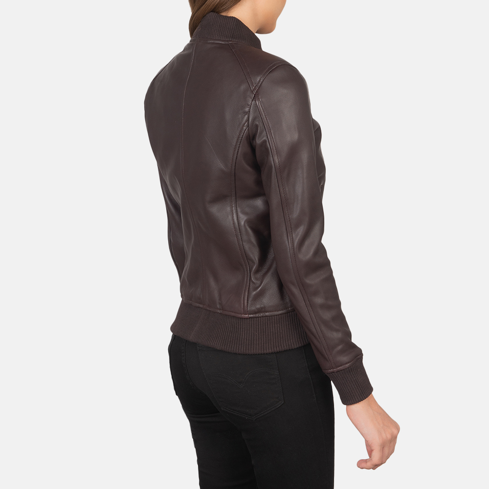 Chestnut Flight Women's Brown Leather Bomber Jacket