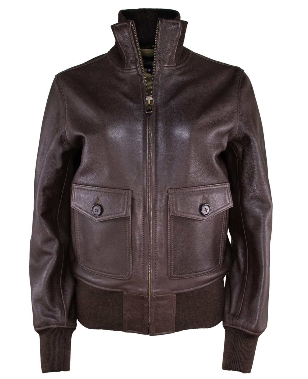 Evergreen Elegance Women's Brown Cowhide Leather Bomber Jacket