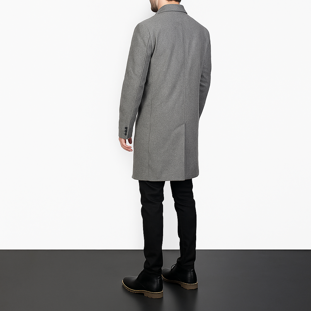 Men's Classic Grey Overcoat