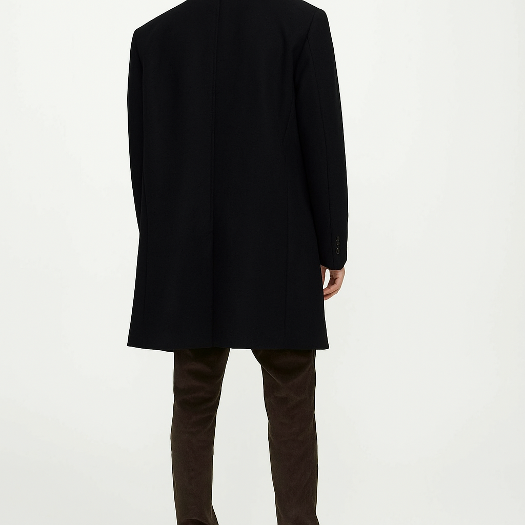  Men's Wool Coat Classic Black Blazer