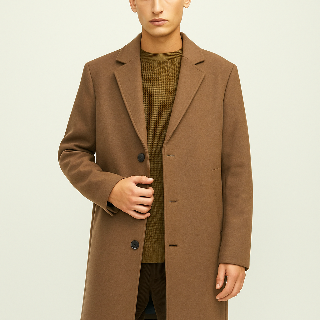 Men's Classic Brown Overcoat