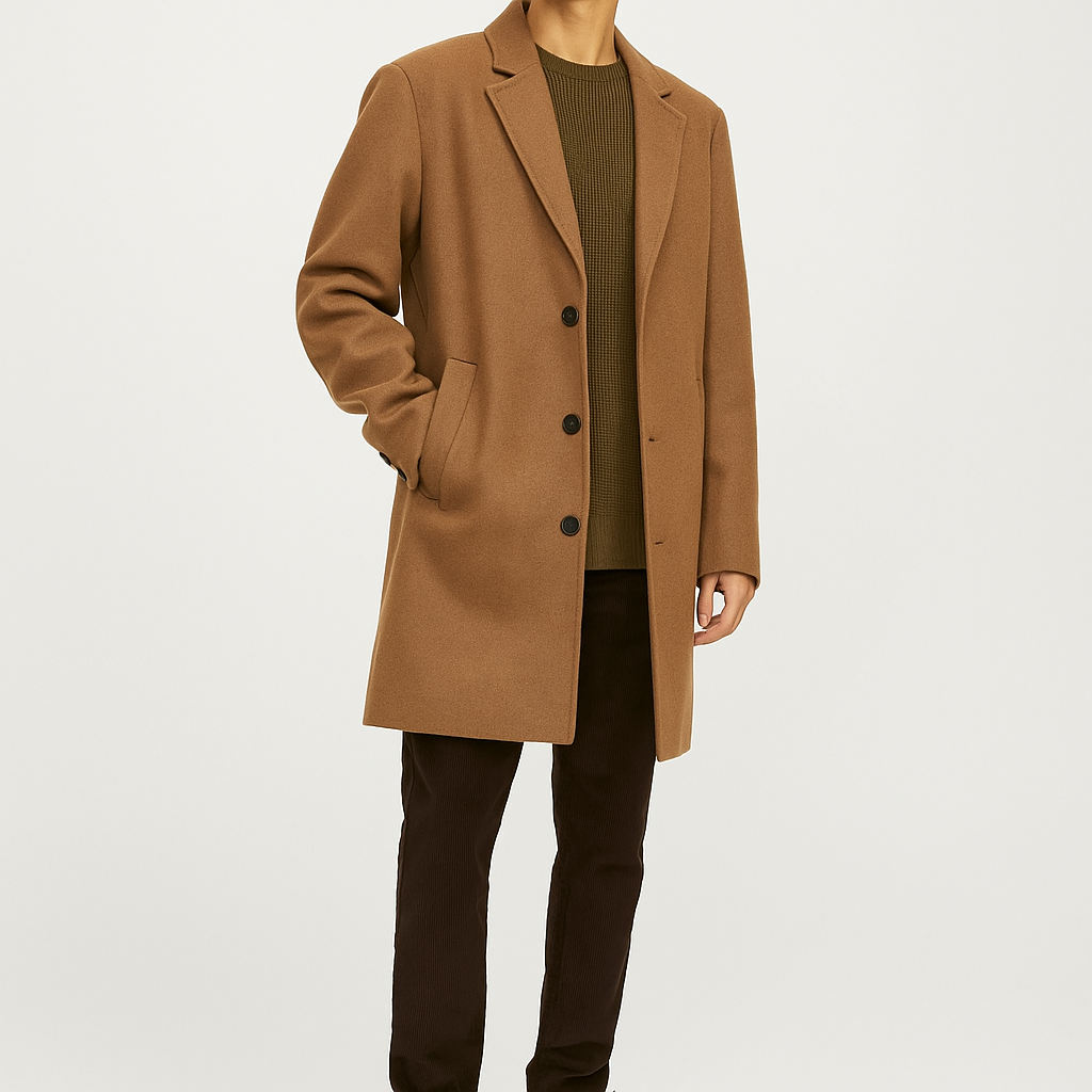 Men's Classic Brown Overcoat