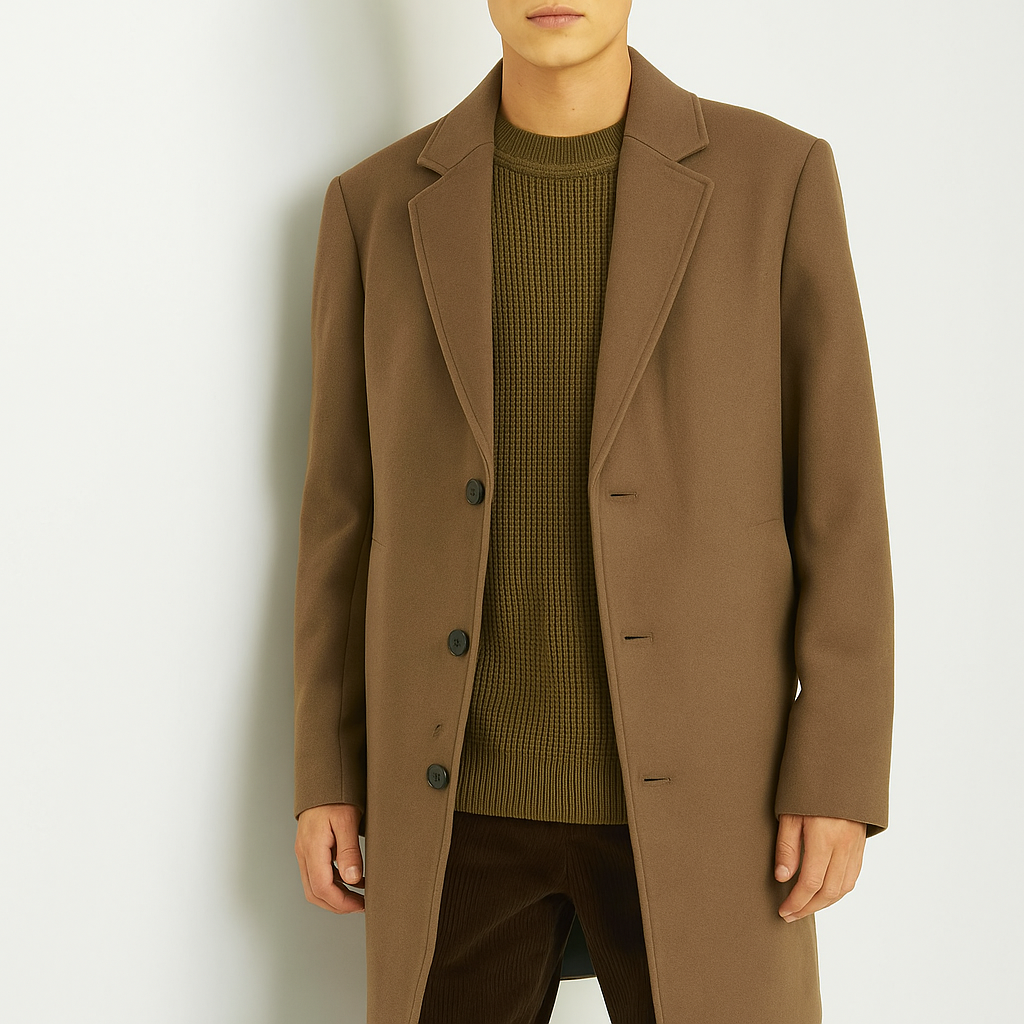 Men's Classic Brown Overcoat
