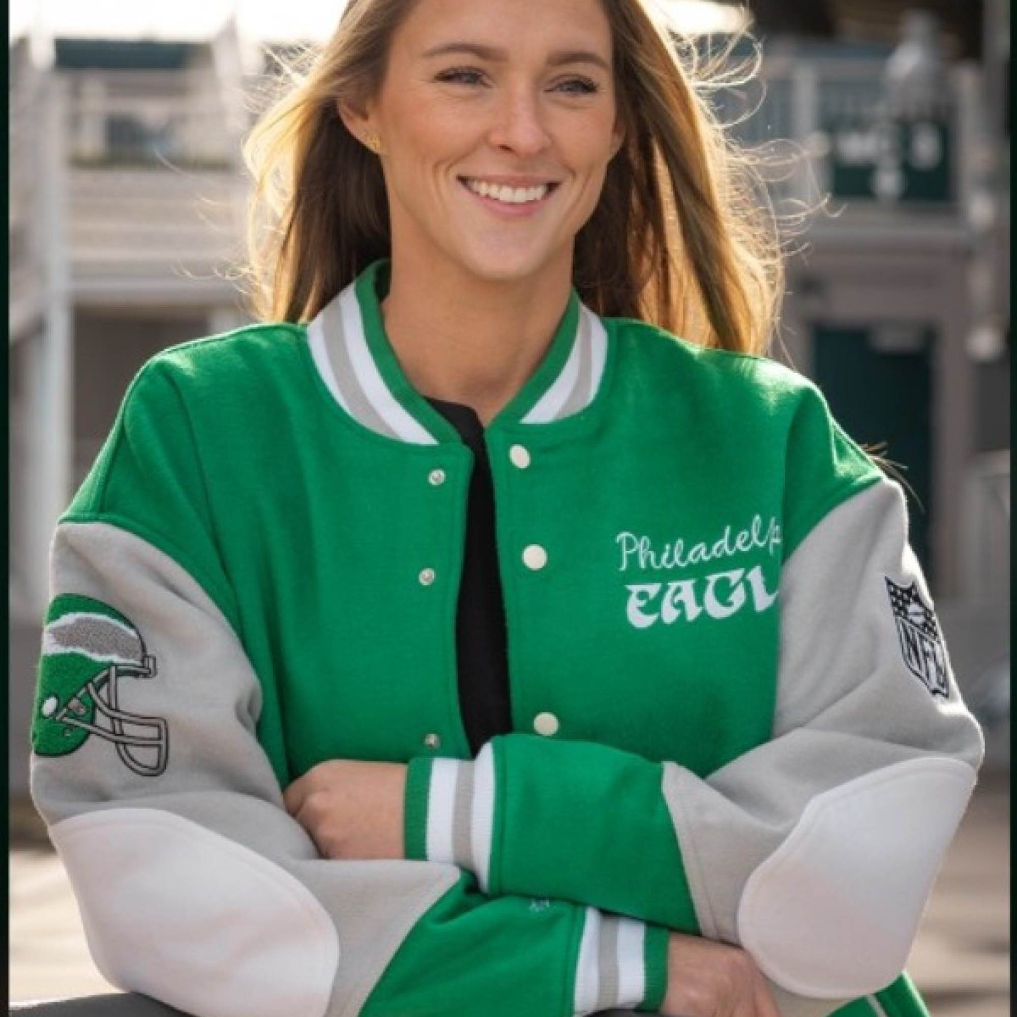 Philadelphia Eagles Mitchell & Ness Women Varsity Jacket
