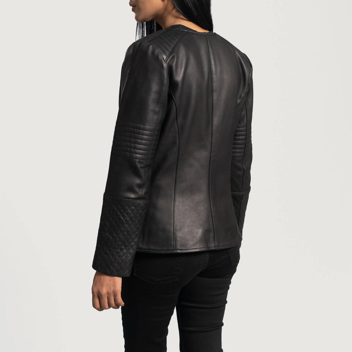 Timless Quilted Black Women Leather Jacket