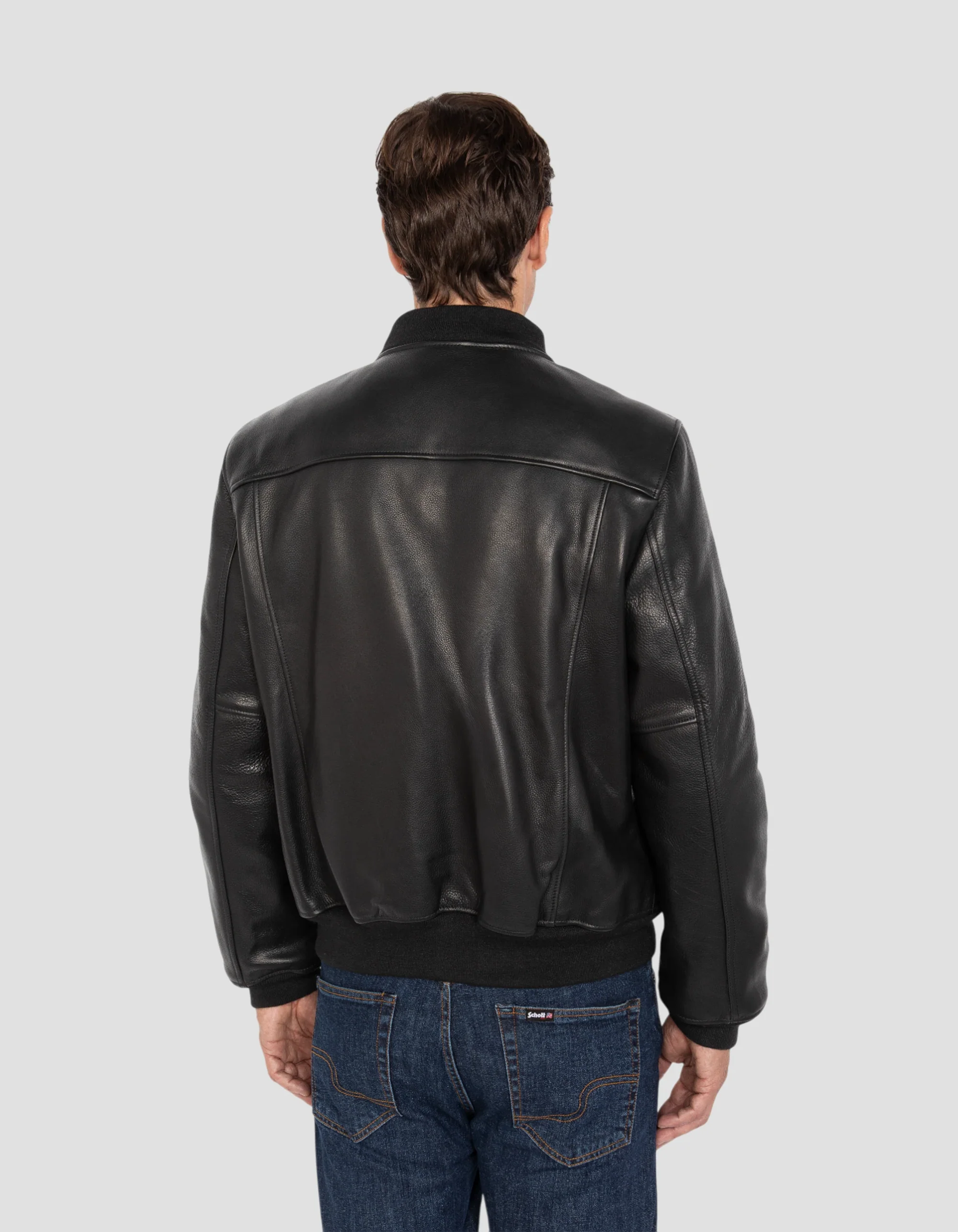 Premium Casual Black Cowhide Leather Jacket