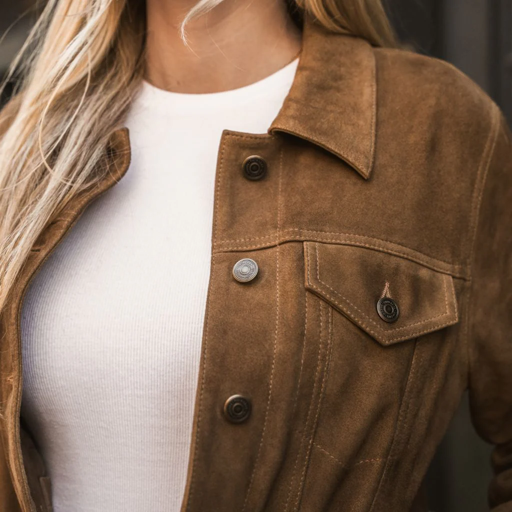 Women’s Suede Trucker Jacket | Luxe, Timeless & Heritage-Inspired