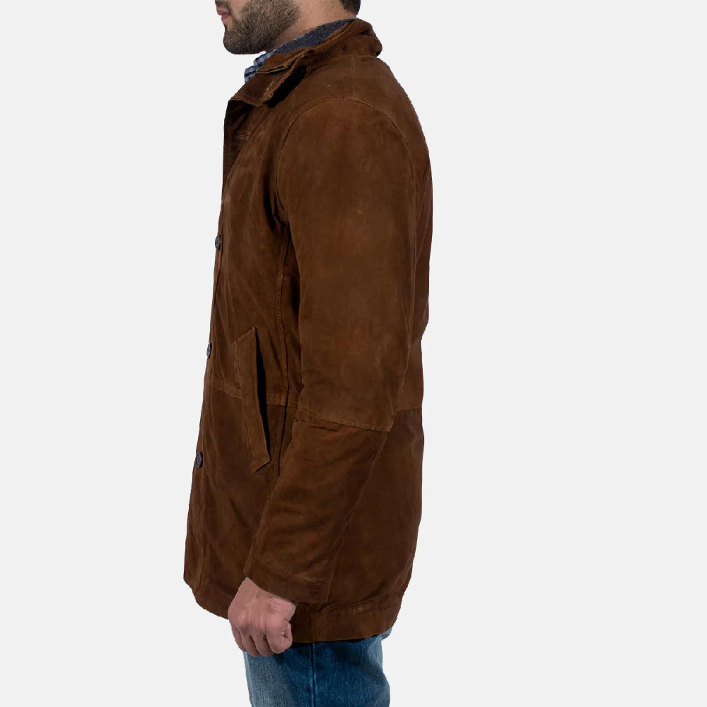 Sheriff Supreme Brown Men Suede Leather Jacket 