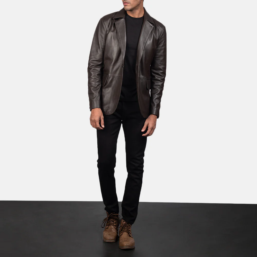 Men’s Brown Leather Blazer | Refined, Bold & Timeless Style