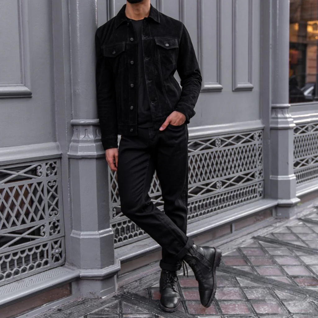 Men’s Black Suede Trucker Jacket | Timeless, Luxe & Heritage-Inspired